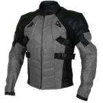 Motor Bike Front Zipper Leather Safety Pads jacket