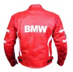 RED BMW RACER MOTORBIKE LEATHER JACKET CE APPROVED WITH SAFETY PADS - Image 2