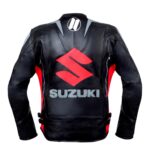 Suzuki Black Motorcycle Racing Leather Jacket - Image 2