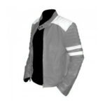 White Lines Quilted Arms Safety Pads Jacket - Image 2