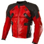 Red And Black Armored Deadpool Motorcycle Jacket