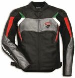 Black Ducati Corse Motorbike Racing Leather Jacket Ce Approved