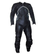Black Flasher Motorcycle Racing Leather Suit