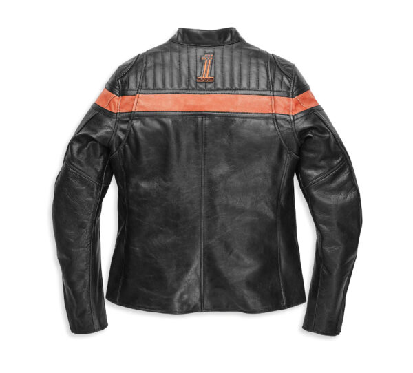 Black Harley Davidson Motorcycle Leather Jacket - Image 2