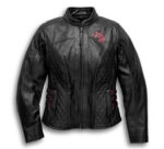 Black Harley Davidson Motorcycle Skull Leather Jacket - Image 2