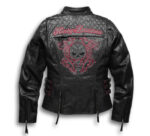 Black Harley Davidson Motorcycle Skull Leather Jacket