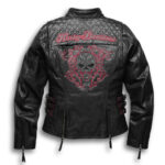 Black Harley Davidson Motorcycle Skull Leather Jacket