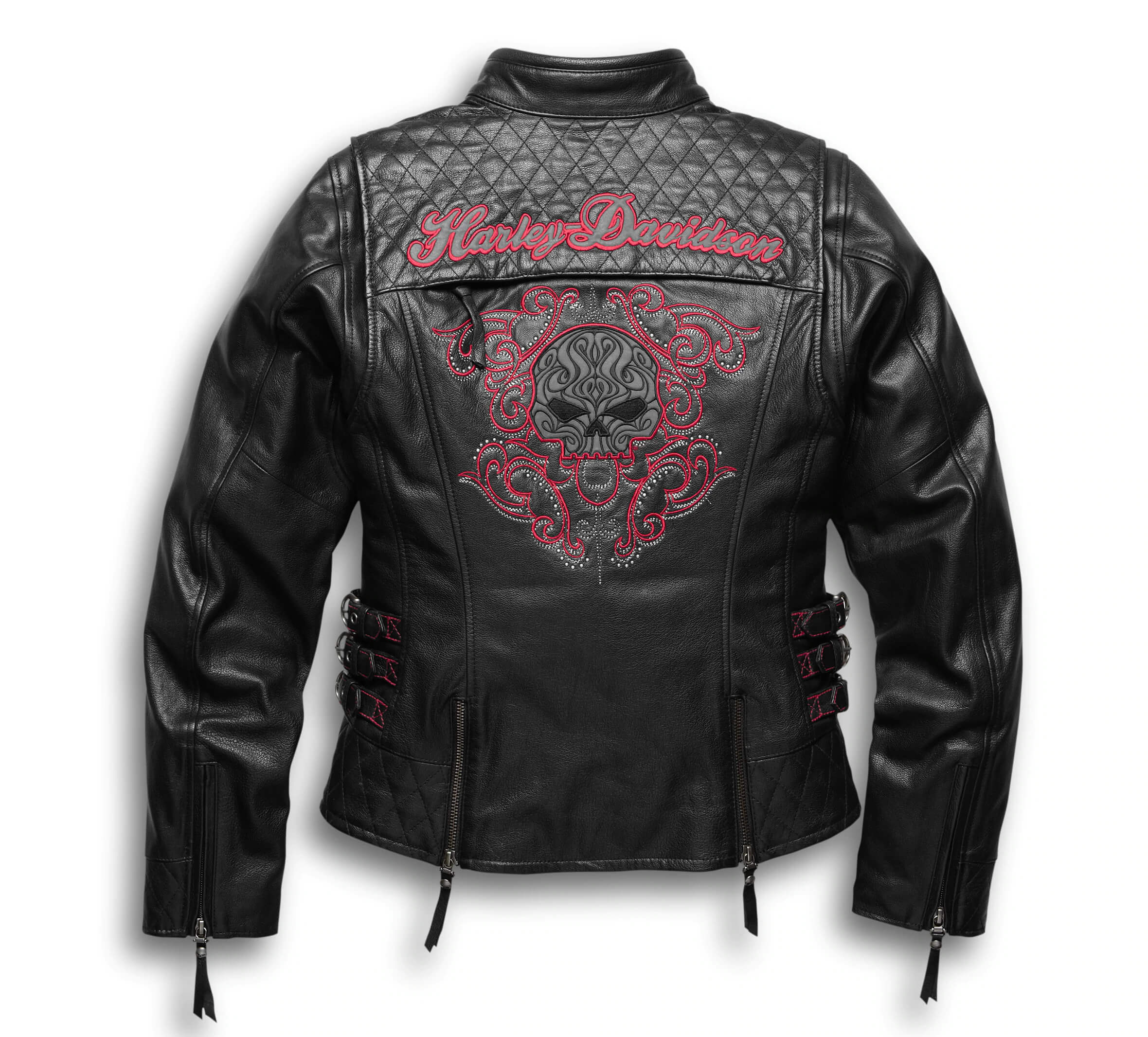Black-Harley-Davidson-Motorcycle-Skull-Leather-Jacket-2.jpg Black Harley Davidson Motorcycle Skull Leather Jacket - Image 1
