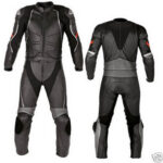 Black Night Rider Motorcycle Racing Leather Suit
