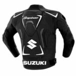 Black Suzuki Race Track Hayabusa Motorcycle Jacket - Image 2