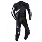 Black & White Motorcycle Racing Leather Suit