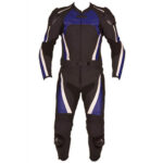 Black and Blue Motorcycle Racing Leather Suit