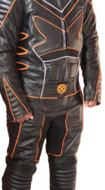 Black and Orange Motorcycle Racing Sports Leather Suit - Image 2