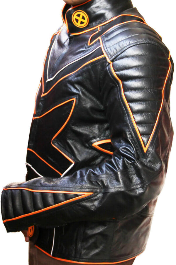 Black and Orange Motorcycle Racing Sports Leather Suit - Image 3