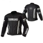 Black Yamaha Motorcycle Jacket with Armor Protection