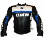 Blue Black White BMW Motorcycle Leather Jacket