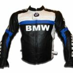 Blue Black White BMW Motorcycle Leather Jacket