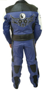 Blue Motorcycle Racing Sports Leather Suit - Image 2