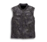 Brown Harley Davidson Convertible Leather Jacket - Image 3