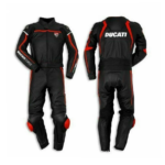 Ducati Black Leather Racing Suit Ce Approved Protection