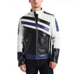Custom Black And blue Motorcycle Leather Racing Jacket