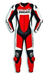 Ducati Red And White  Motorcycle Leather Suit