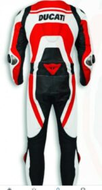Ducati Red And White  Motorcycle Leather Suit - Image 2