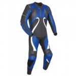 Dark Blue & Black Motorcycle Racing Leather Suit
