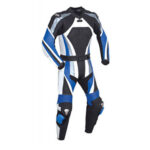 Dark Blue and Black Motorcycle Racing Leather Suit