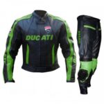 Ducati Corse Black Green Leather Suit