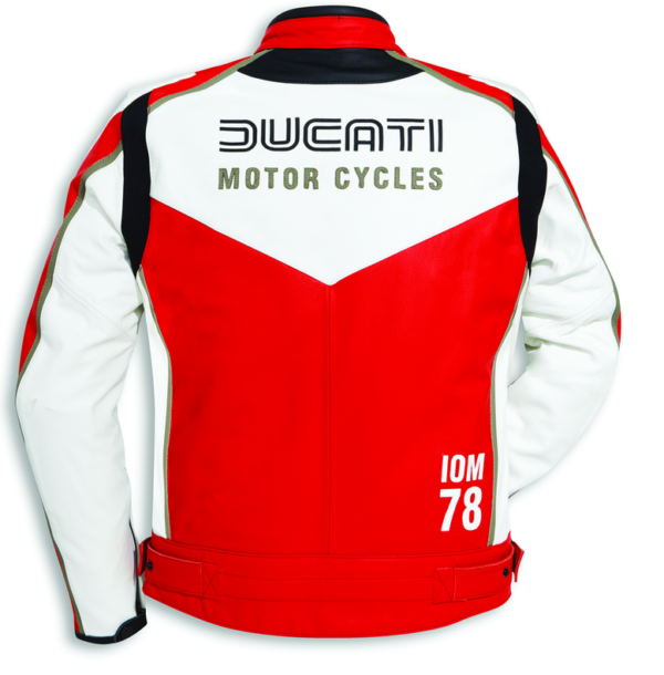 Ducati Mens Motorcycle Jacket Red White - Image 2