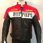 Ferrari Black And Red Motorcycle Leather Jacket