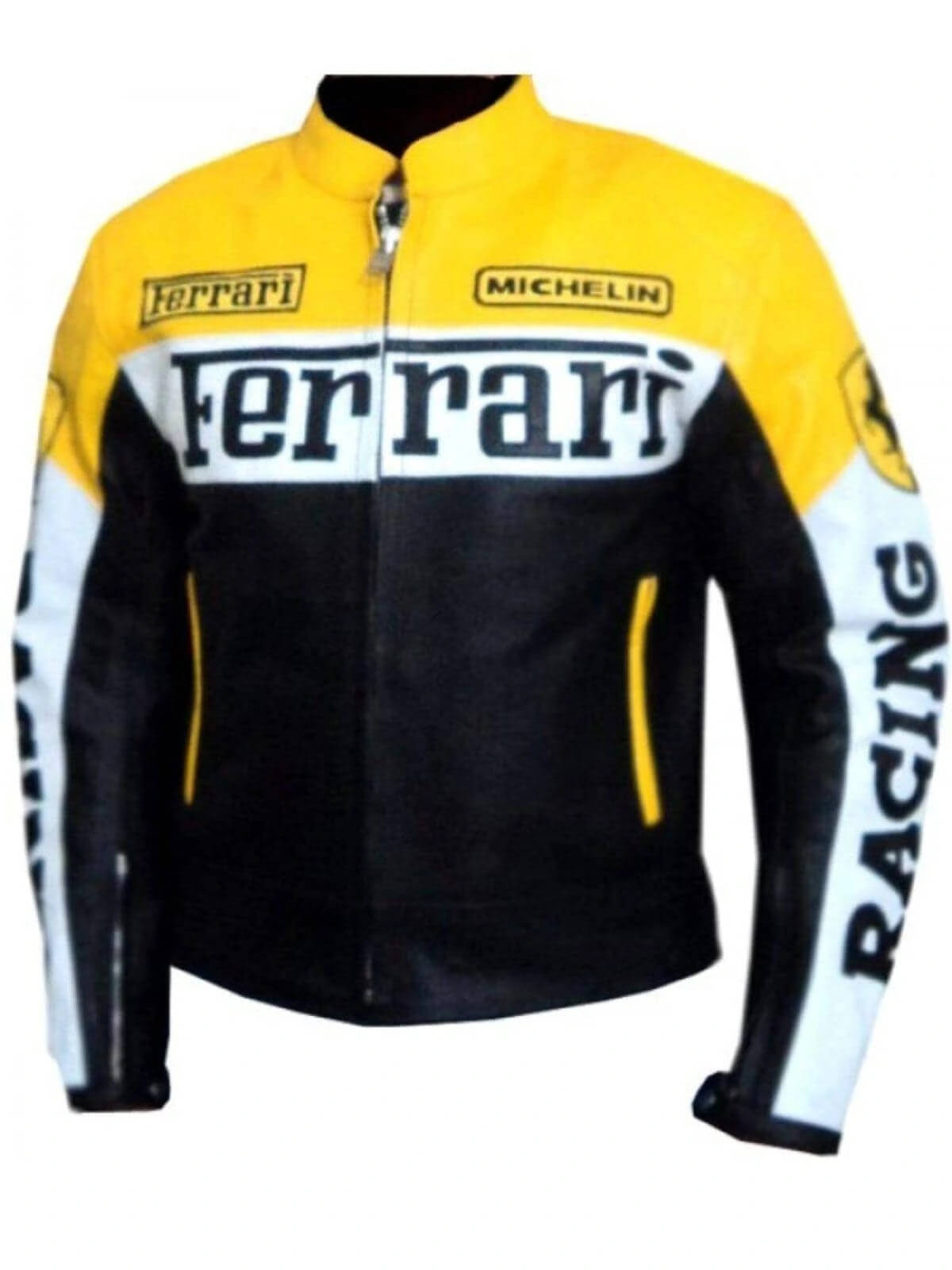 Ferrari-Black-And-Yellow-Motorcycle-Leather-Jacket-1.jpg Ferrari Black And Yellow Motorcycle Leather Jacket - Image 1