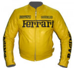 Ferrari Yellow Motorcycle Racing Leather Jacket - Image 2