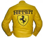 Ferrari Yellow Motorcycle Racing Leather Jacket - Image 3