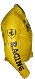 Ferrari Yellow Motorcycle Racing Leather Jacket - Image 4