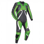 Green & Black Motorcycle Racing Leather Suit