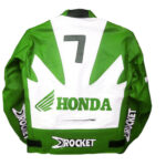 HONDA 7 number Motorbike Leather Jacket - Image 2