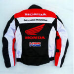 HONDA Red And Black Motorbike Leather Jacket - Image 2