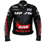 HONDA Repsol Black and Red GAS Motorbike Leather Jacket