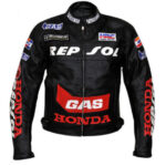 HONDA Repsol Black and Red GAS Motorbike Leather Jacket