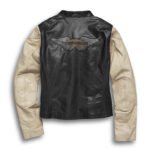 Harley Davidson Black Cream Motorcycle Leather Jacket