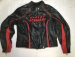 Harley Davidson Black Red Motorcycle Leather Jacket