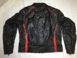 Harley Davidson Black Red Motorcycle Leather Jacket - Image 2