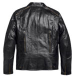Harley Davidson Black Stripe Motorcycle Leather Jacket - Image 2