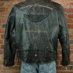 Harley Davidson Black Studded Biker Leather Jacket