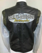 Harley Davidson Black With Silver Sleeves Leather Jacket