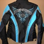 Harley Davidson Blue Black Mesh Riding Jacket