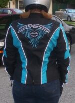 Harley Davidson Blue Black Mesh Riding Jacket - Image 3