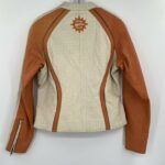 Harley Davidson Cream Orange Leather Riding Jacket - Image 2